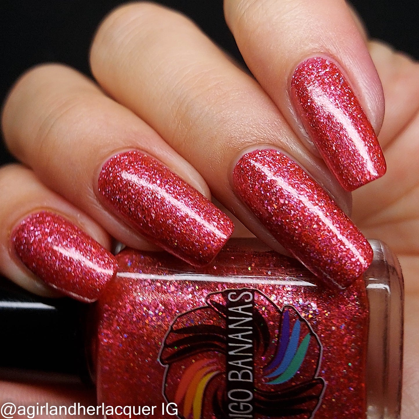 Tequila Sunset - coral/red-orange holo flakie