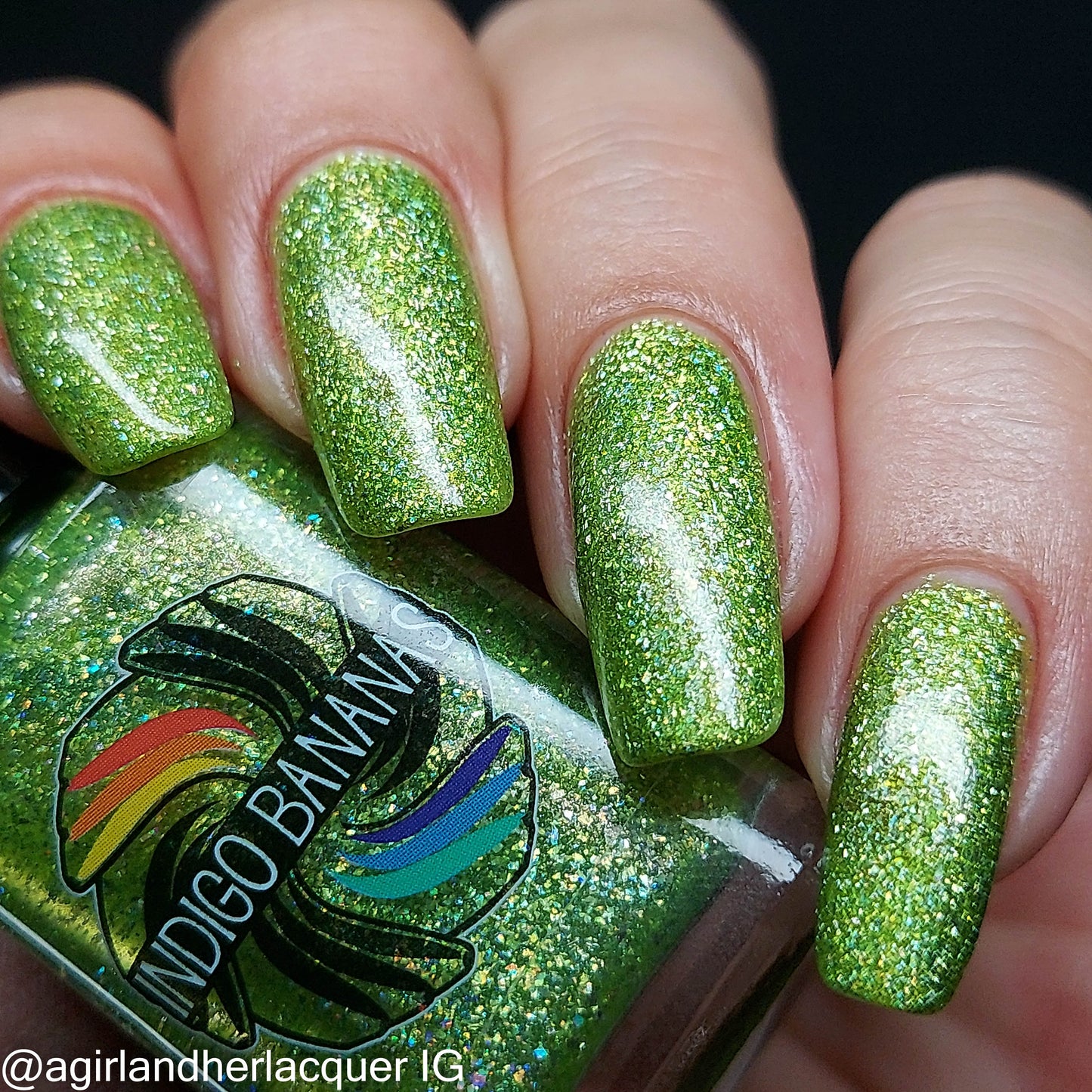 Caustic Echo - chartreuse/lime-yellow holo flakie