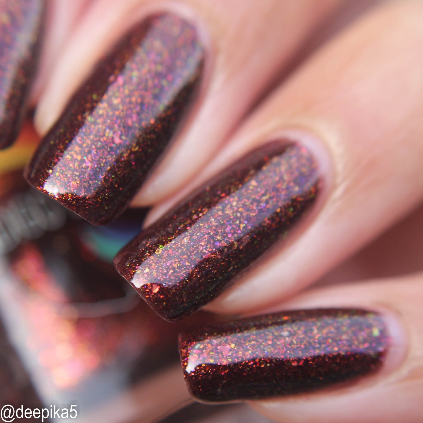 Splintered Sunlight - brown/deep maroon base - shimmer mix (w/ Auroras) - glow in the dark - matte