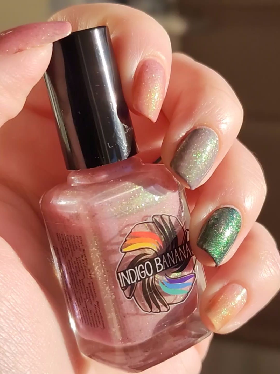 Sakura Drops - pink 'Raindrops' microflakies & gold OG UP sibling shimmer
