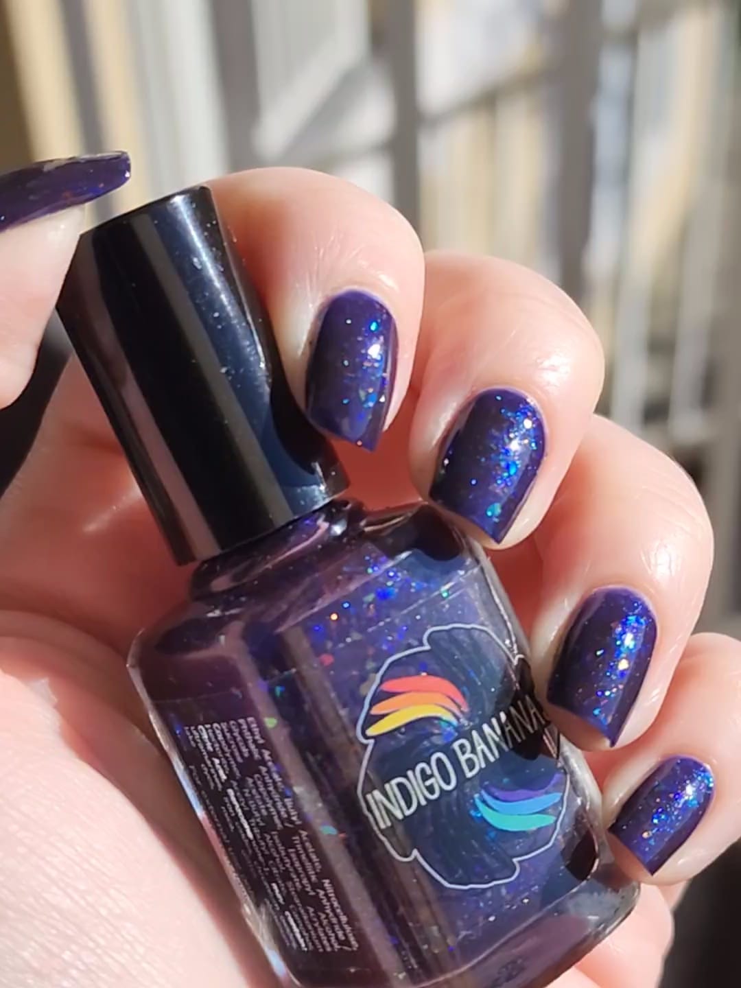 Intergalactic - dark blue/purple with all the UP (og 'unicorn pee') flakies and shimmers