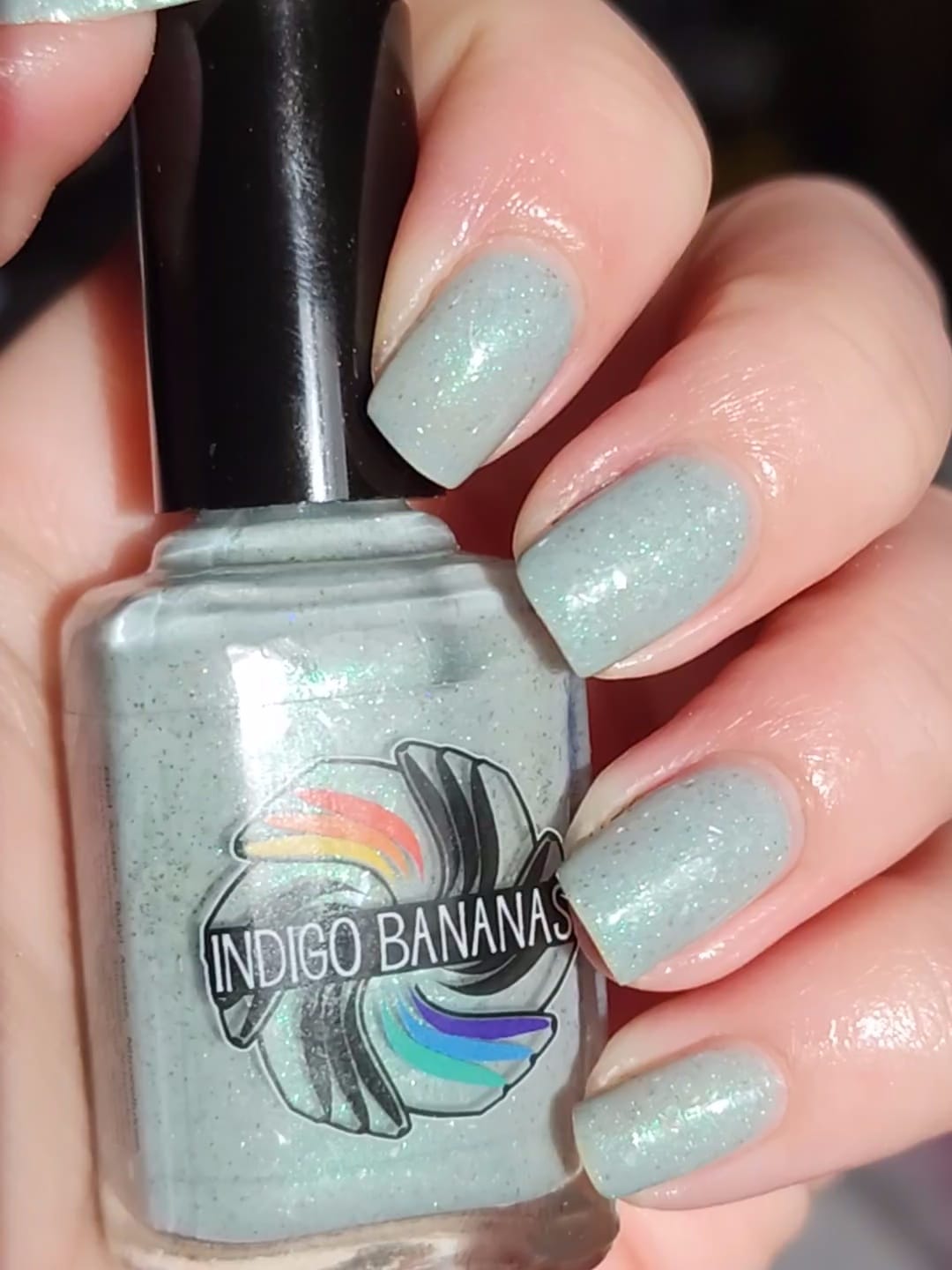 Storm Drops 2.0 - light grey 'Raindrops' microflakies & aqua OG UP sibling shimmer