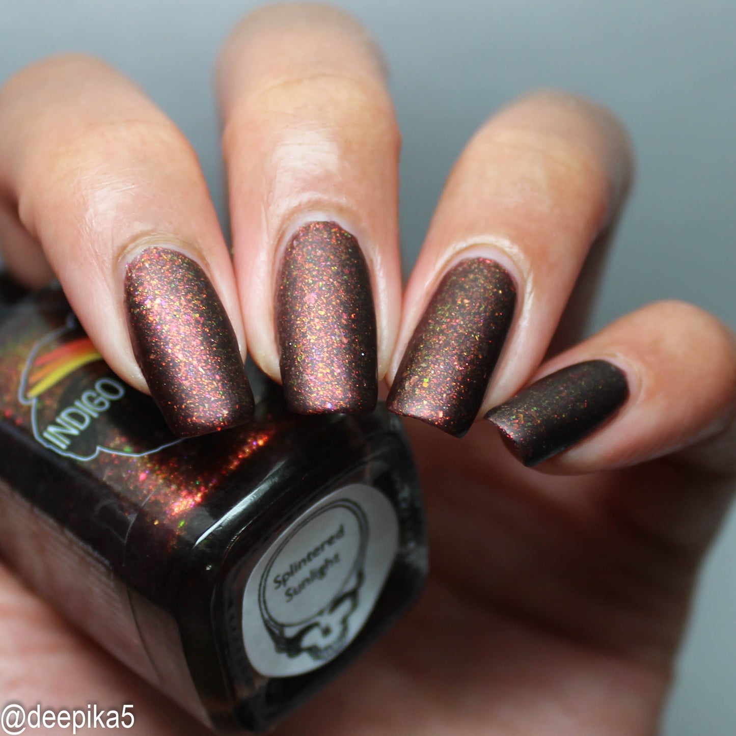 Splintered Sunlight - brown/deep maroon base - shimmer mix (w/ Auroras) - glow in the dark - matte