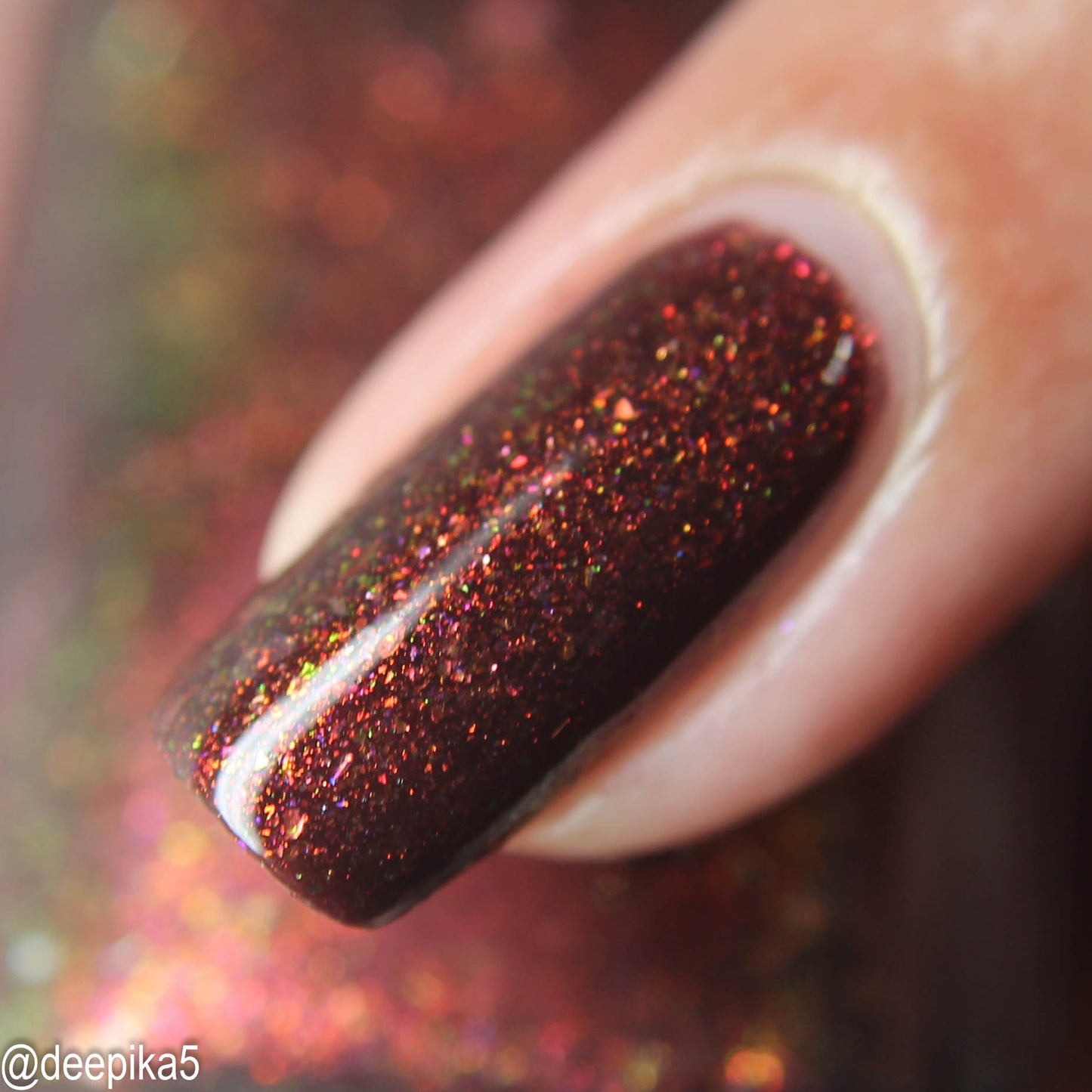 Splintered Sunlight - brown/deep maroon base - shimmer mix (w/ Auroras) - glow in the dark - matte