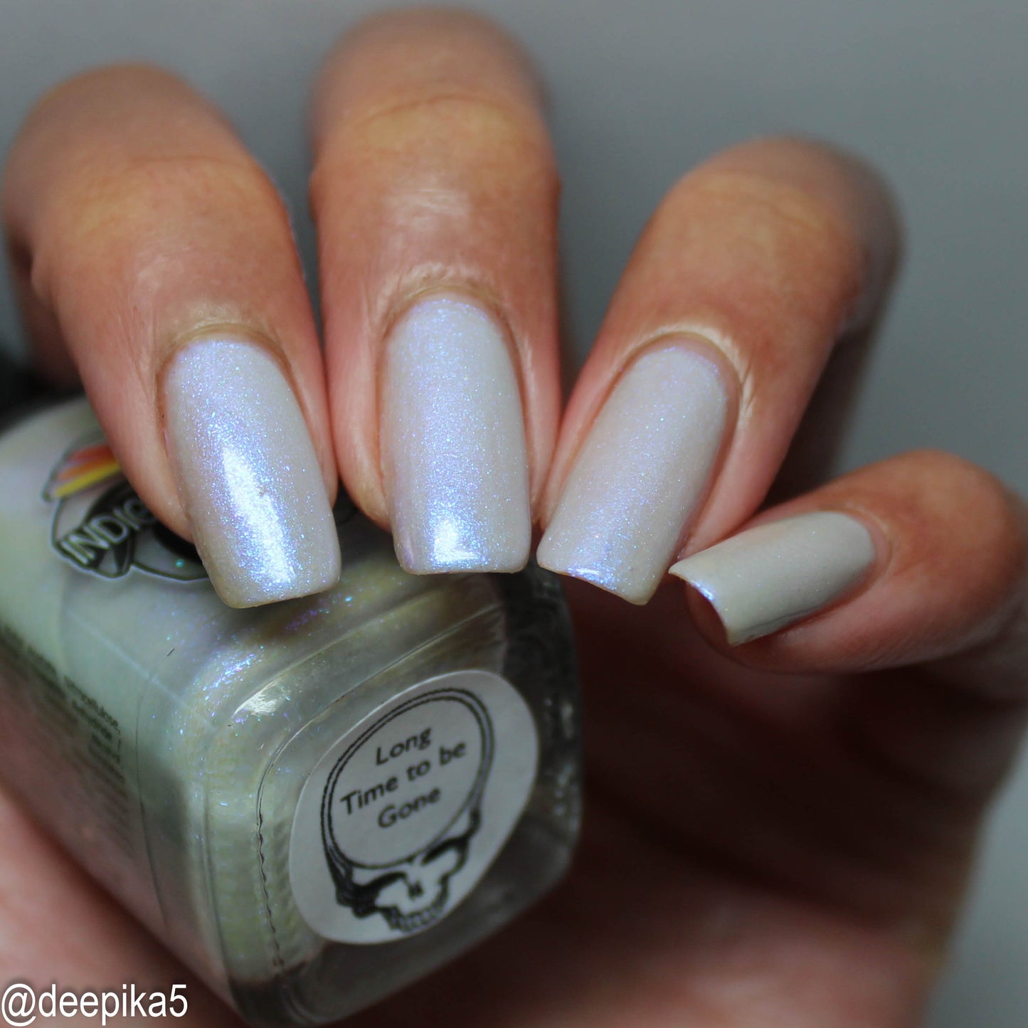 Long Time to be Gone - pale grey - shimmer mix (w/ Auroras) - glow in the dark - matte