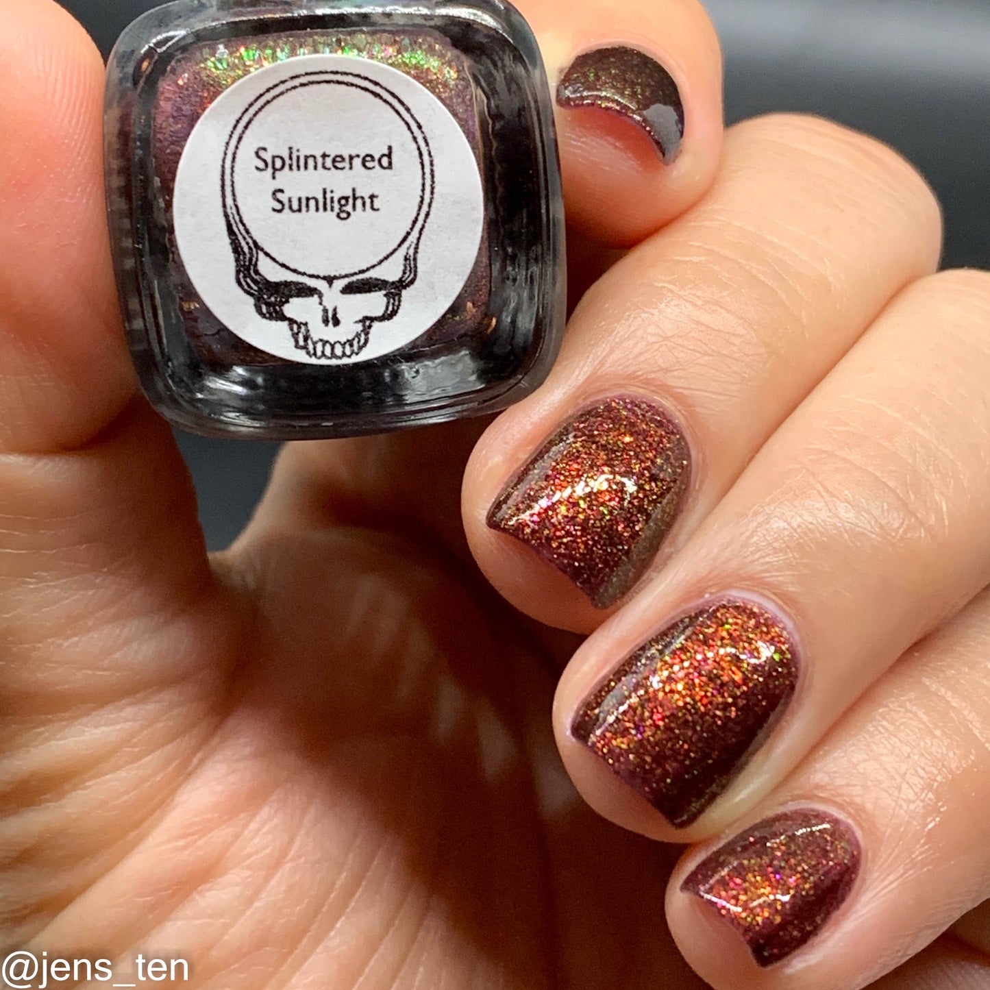 Splintered Sunlight - brown/deep maroon base - shimmer mix (w/ Auroras) - glow in the dark - matte