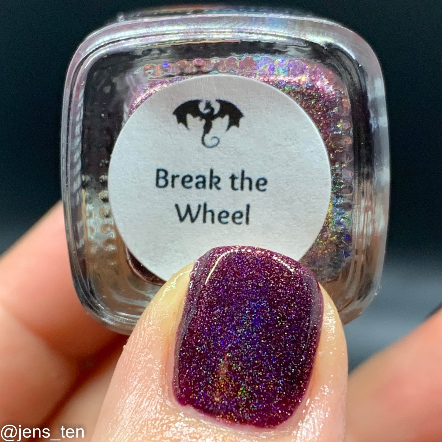 Break the Wheel - dark burgundy / blackened cherry linear holographic