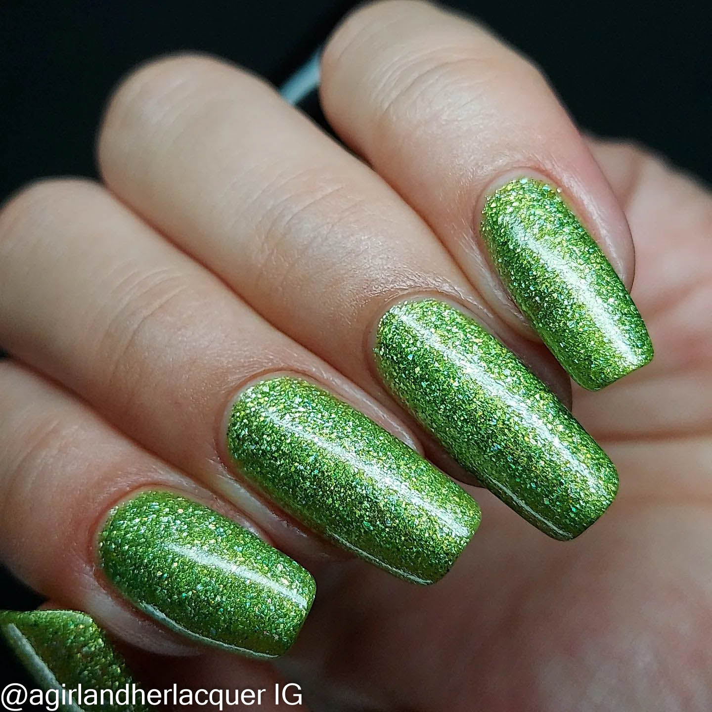 Caustic Echo - chartreuse/lime-yellow holo flakie