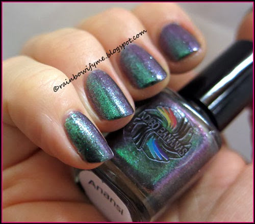 Anansi - green/purple multichrome glass fleck