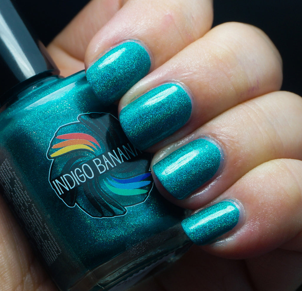 Shrieking Teals - teal/green-blue linear holographic