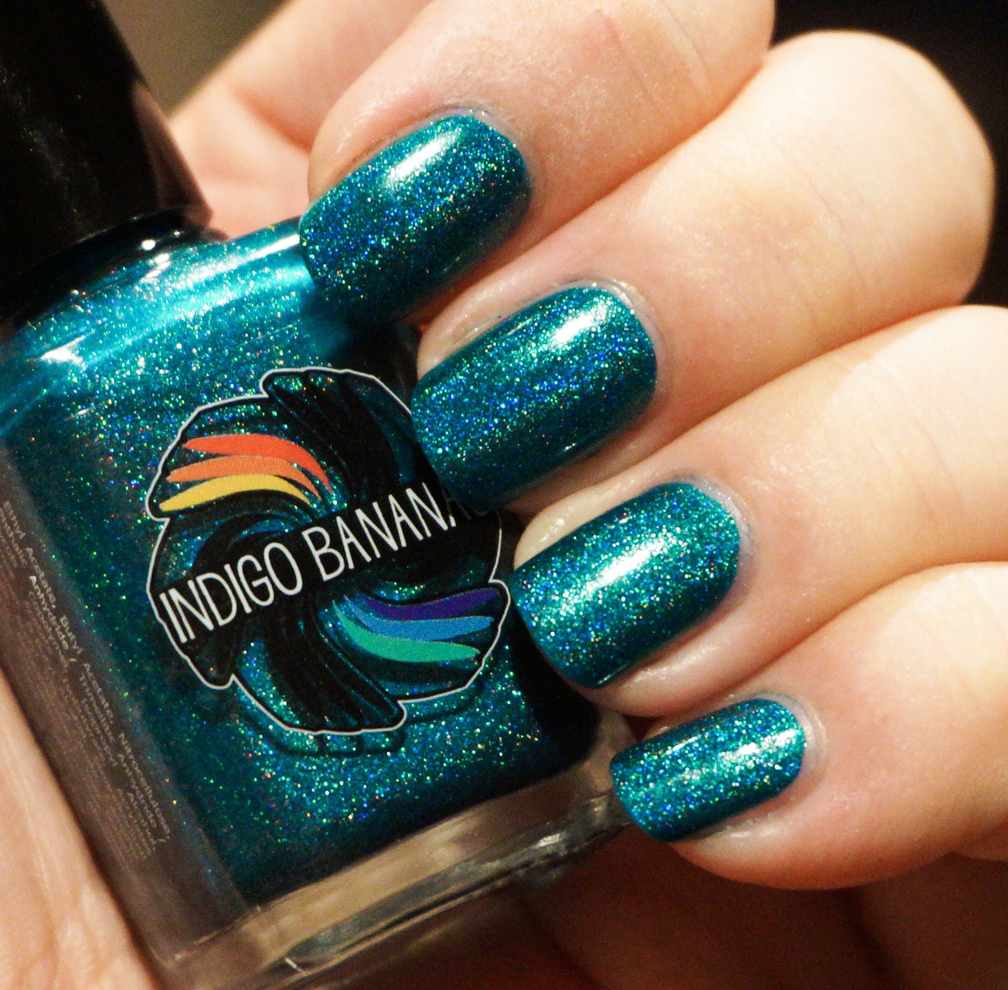 Shrieking Teals - teal/green-blue linear holographic