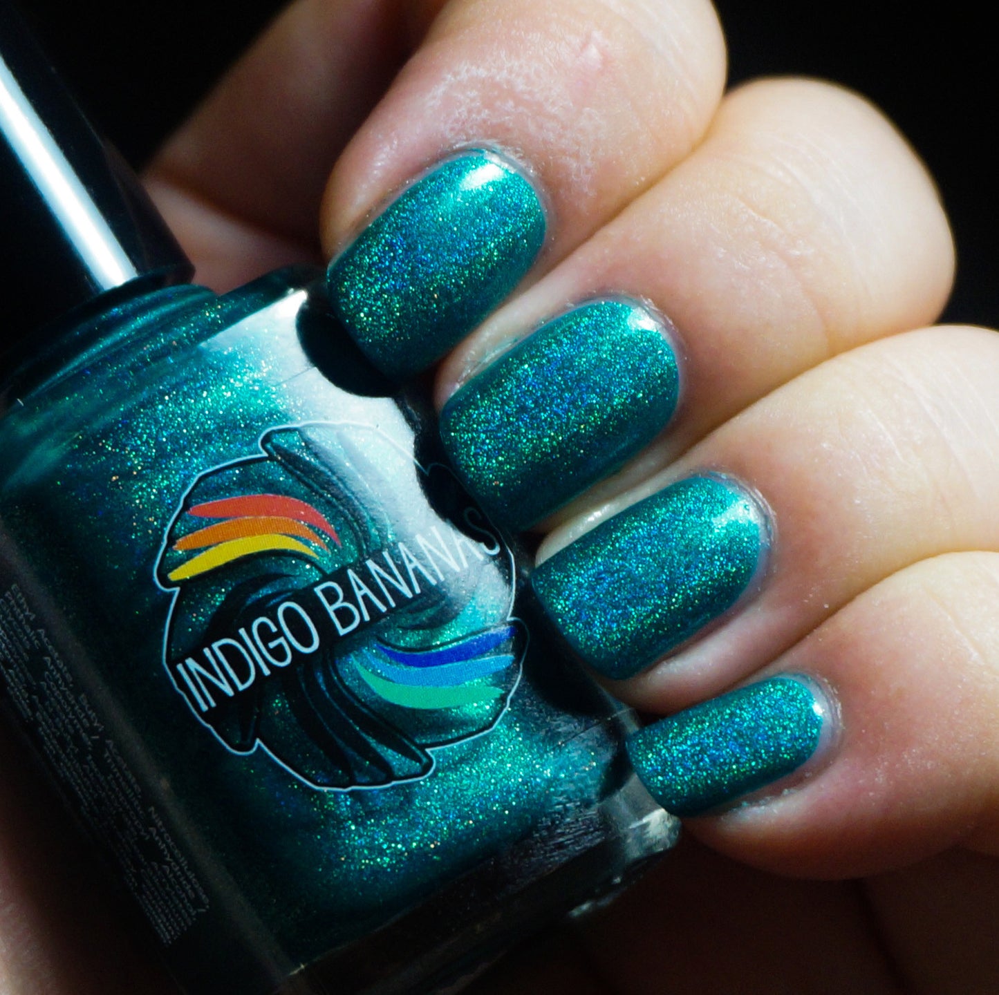 Shrieking Teals - teal/green-blue linear holographic