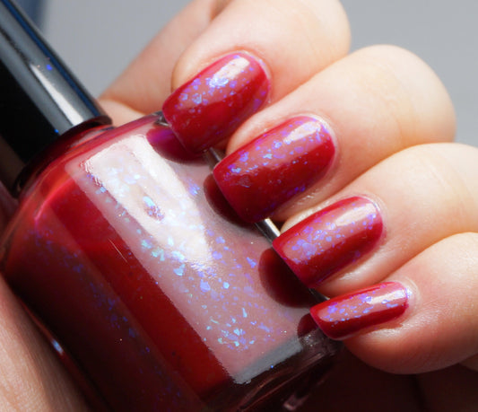 Grave Importance - OG UP sibling - blood red w/ aqua/blue colorshifting flakies