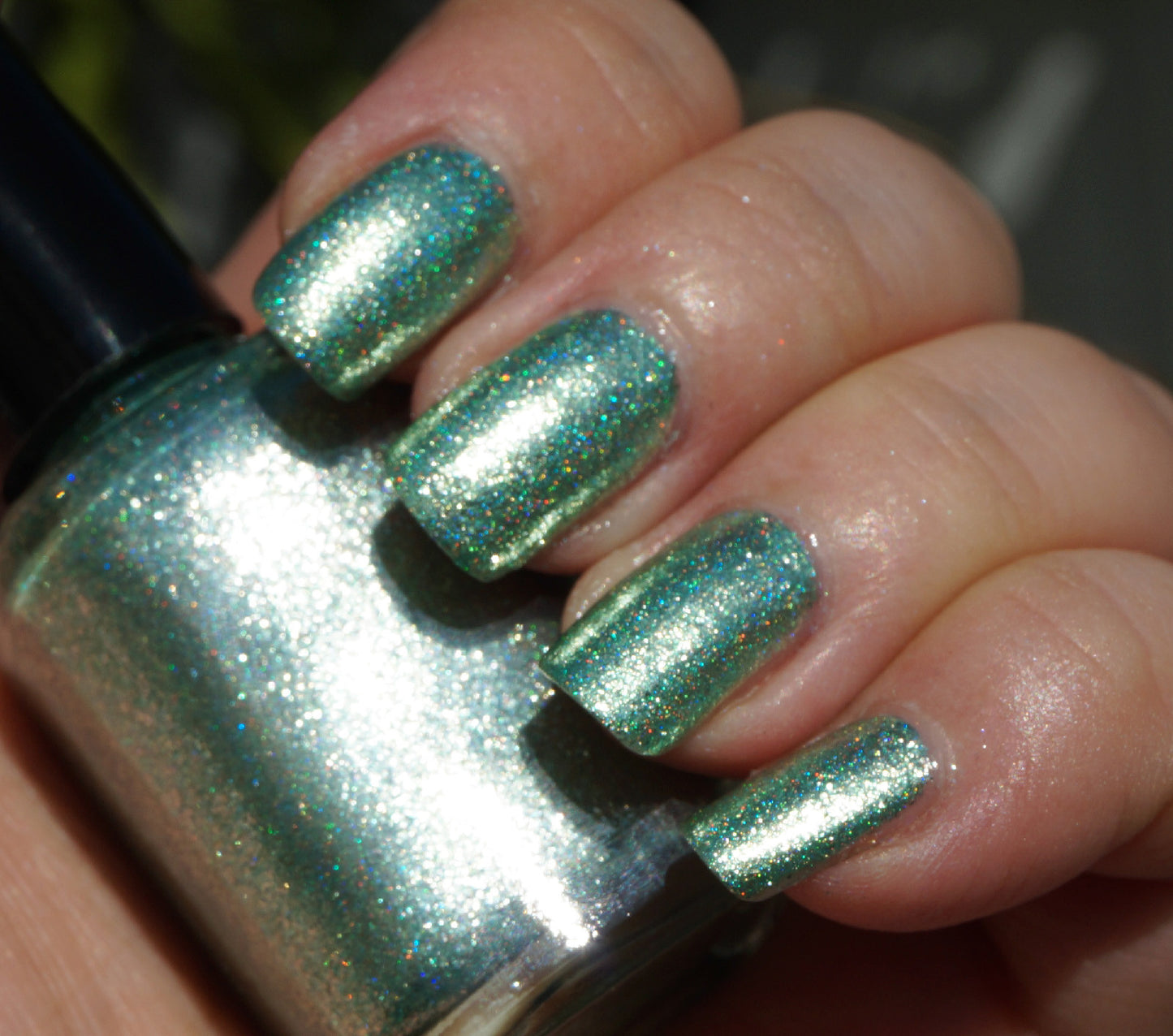 It's Alive! - green glass fleck holo chrome