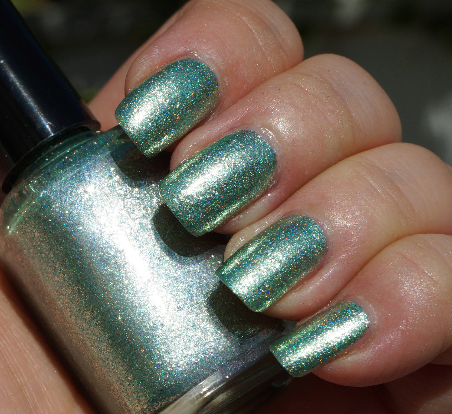 It's Alive! - green glass fleck holo chrome