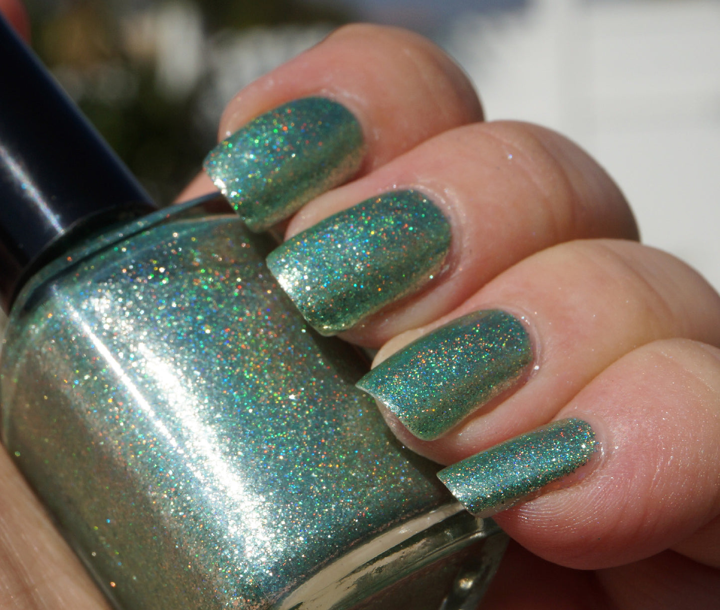 It's Alive! - green glass fleck holo chrome