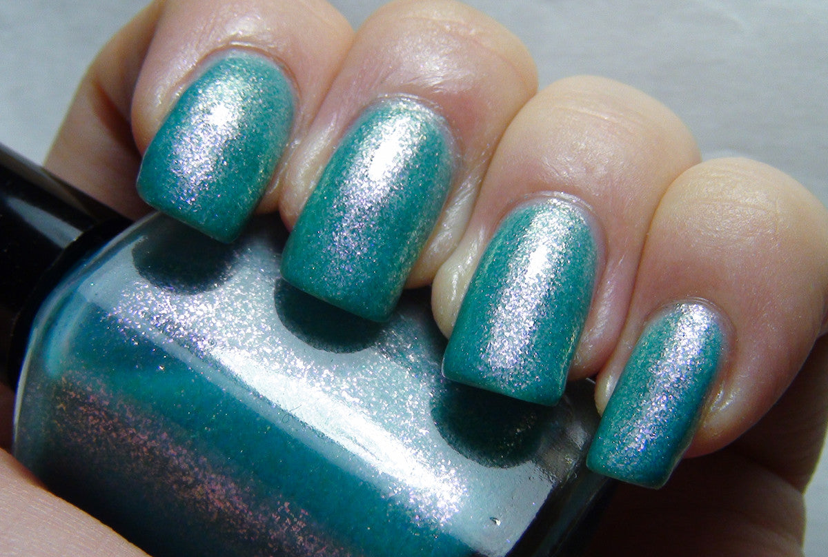 Immortal Game - teal crelly, pink glass fleck duochrome shimmer