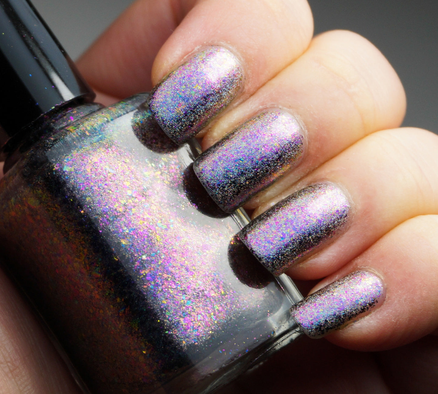 Galactic Halo (HOLO) - pink-purple/copper chrome flakie holographic