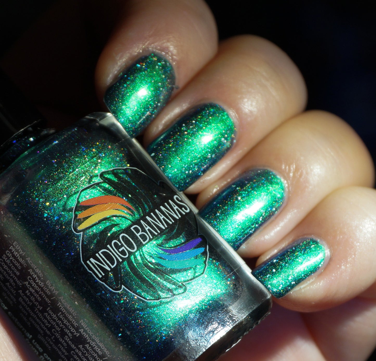 This World Belongs to Us - bright green/blue multichrome linear holographic w/ flakies