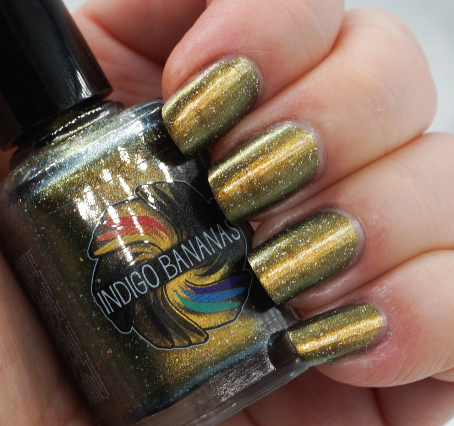 Center of the Maze - gold multichrome linear holographic w/ flakies