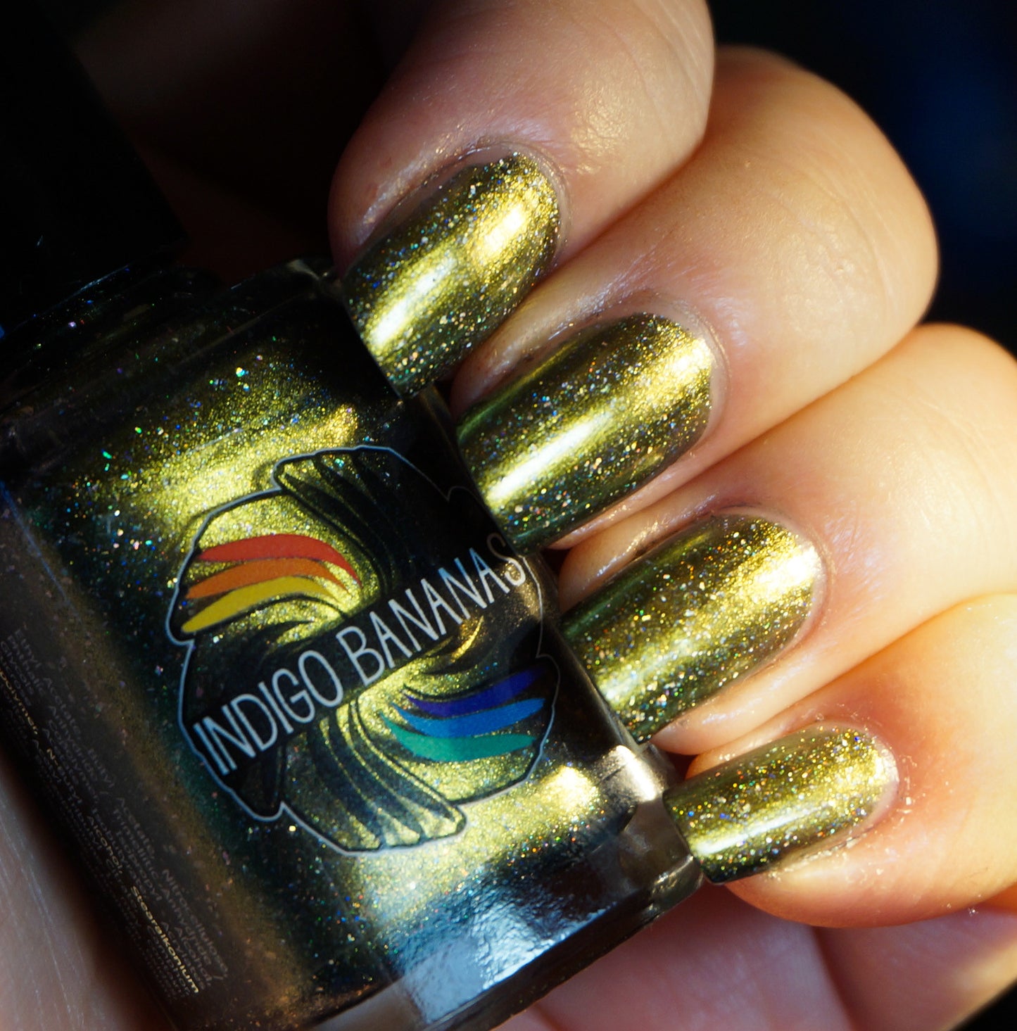 Center of the Maze - gold multichrome linear holographic w/ flakies