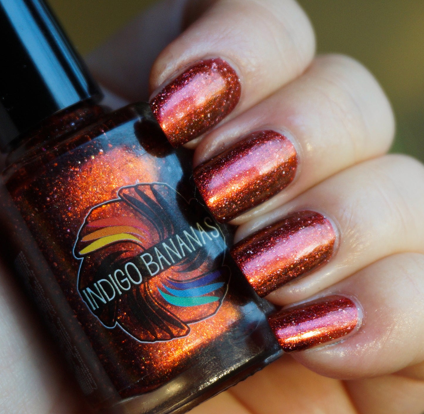 Great Beasts Once Roamed This World - orange red multichrome linear holographic w/ flakies