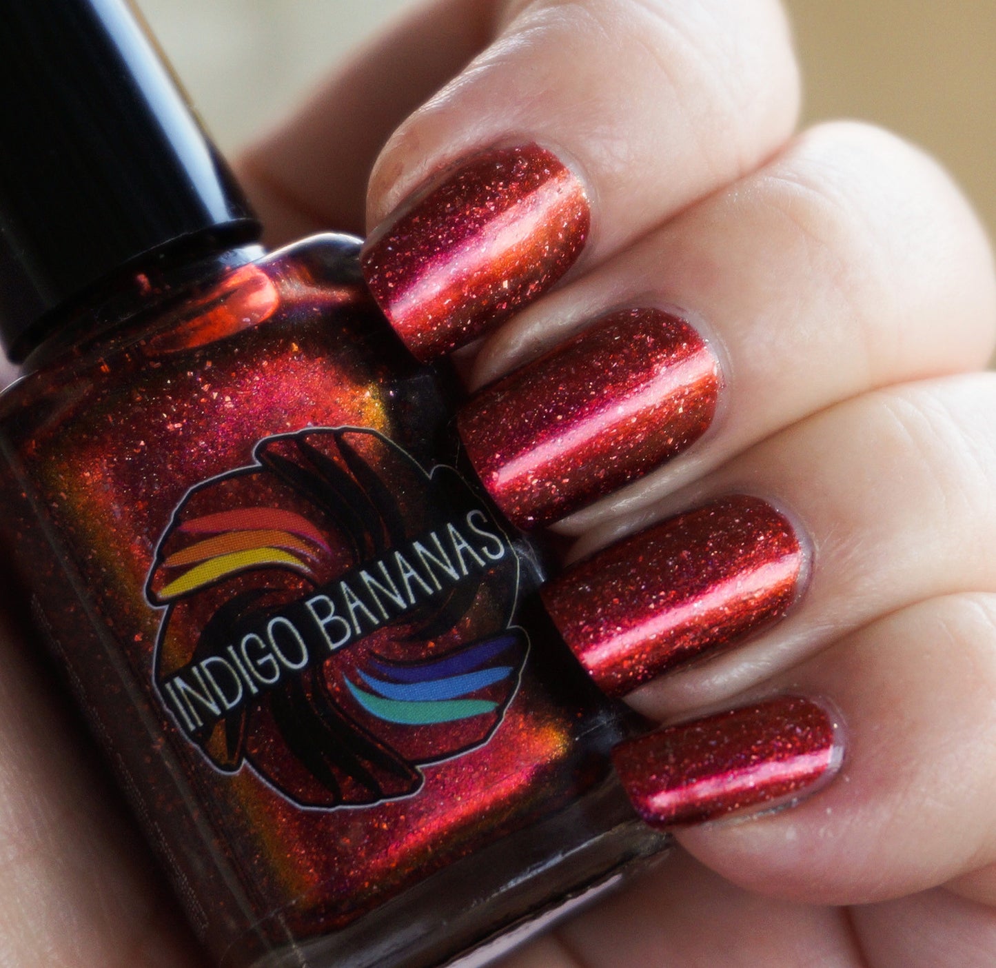 Great Beasts Once Roamed This World - orange red multichrome linear holographic w/ flakies