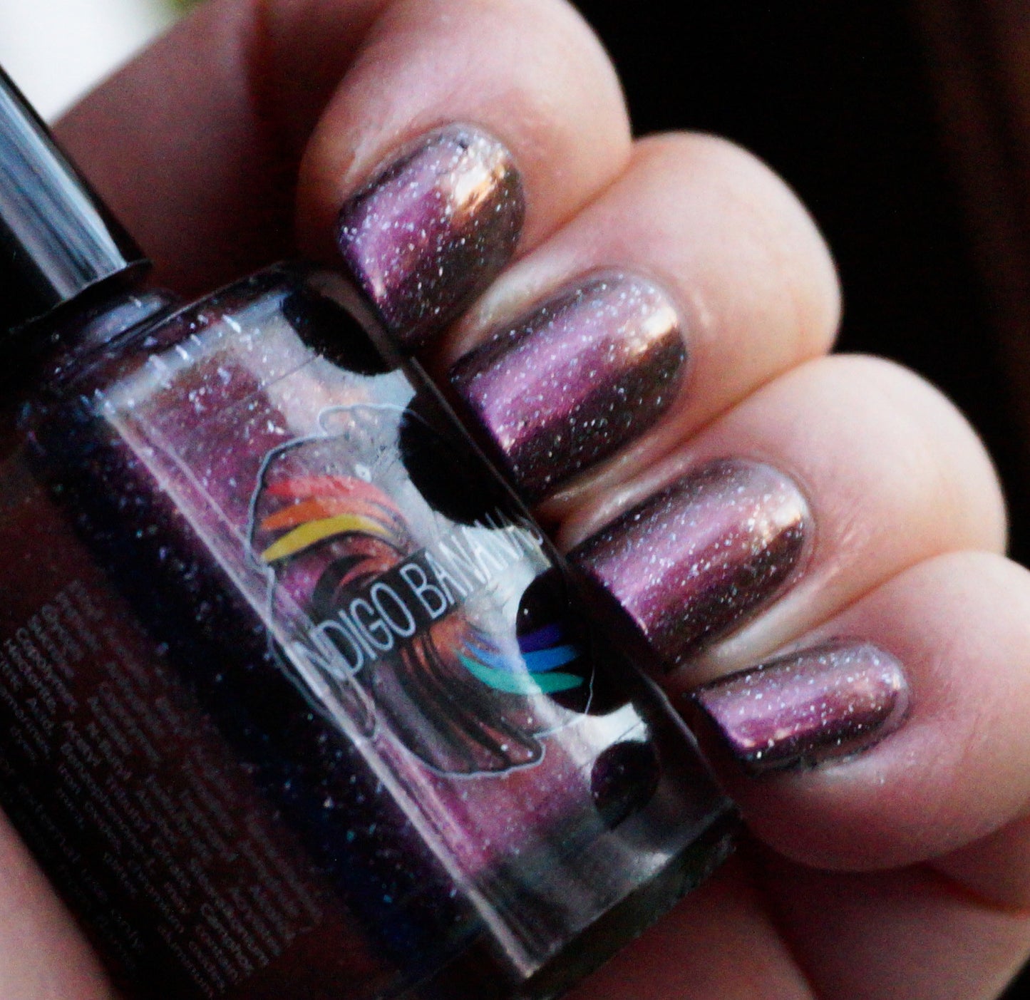 They Became Music - dark plum purple multichrome linear holographic w/ flakies