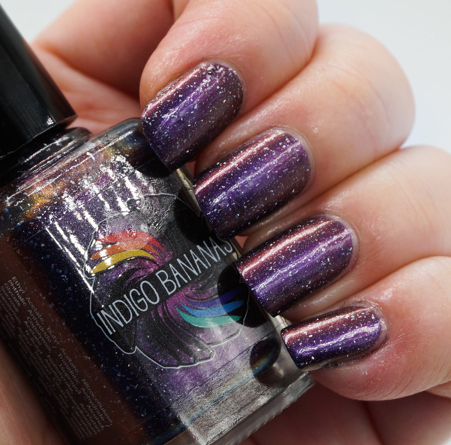 They Became Music - dark plum purple multichrome linear holographic w/ flakies