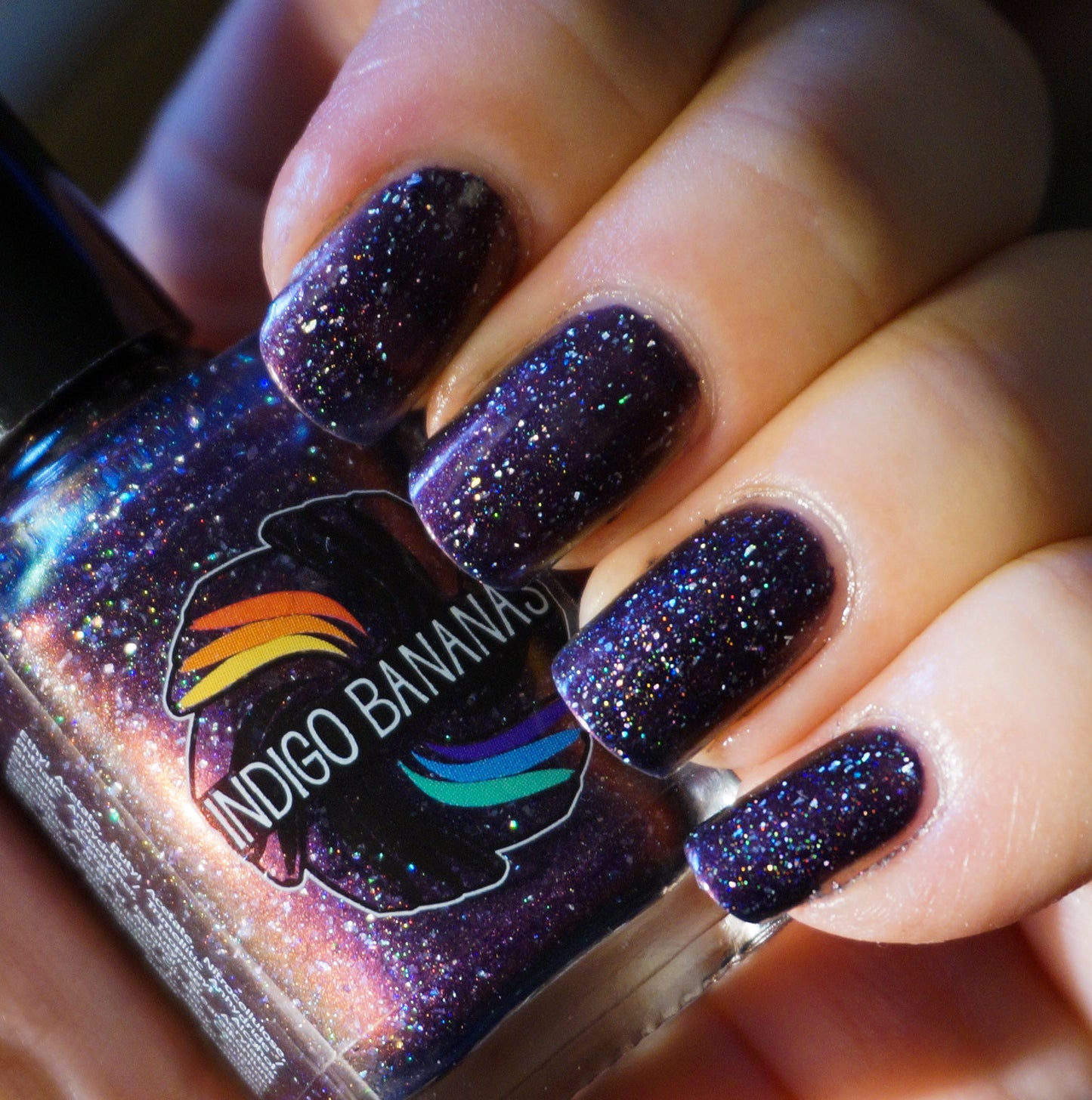 They Became Music - dark plum purple multichrome linear holographic w/ flakies
