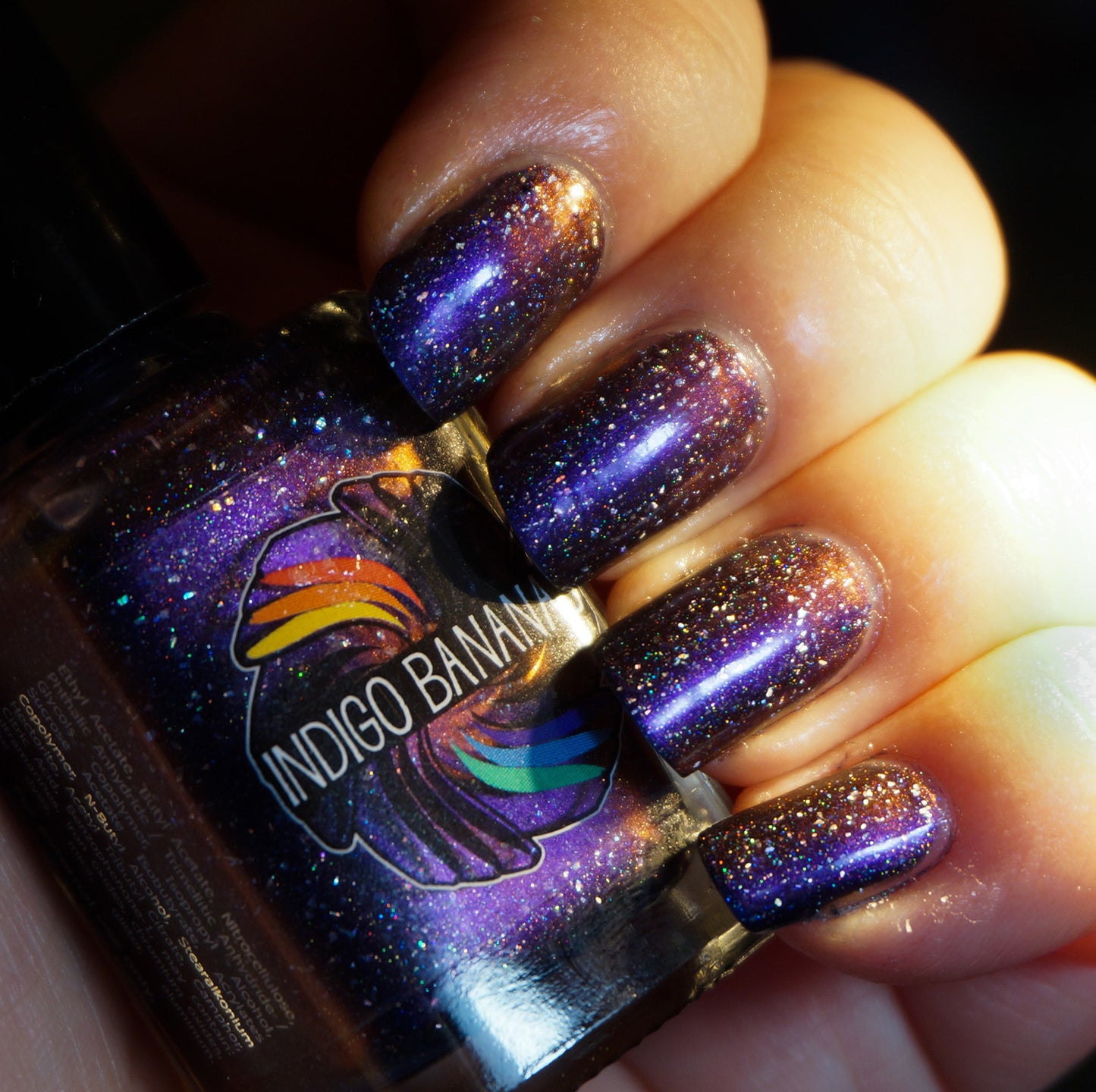They Became Music - dark plum purple multichrome linear holographic w/ flakies