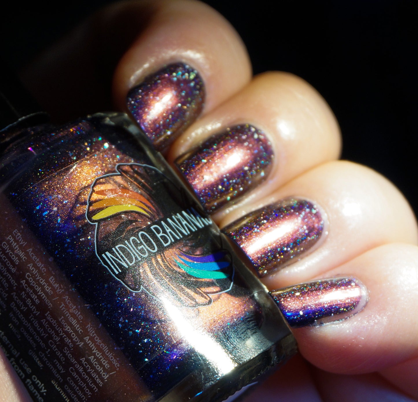 They Became Music - dark plum purple multichrome linear holographic w/ flakies