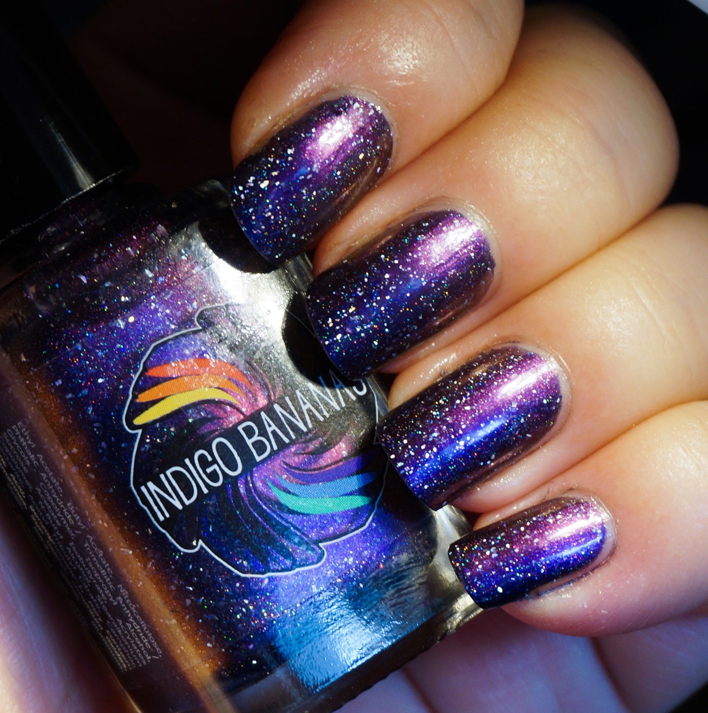 They Became Music - dark plum purple multichrome linear holographic w/ flakies