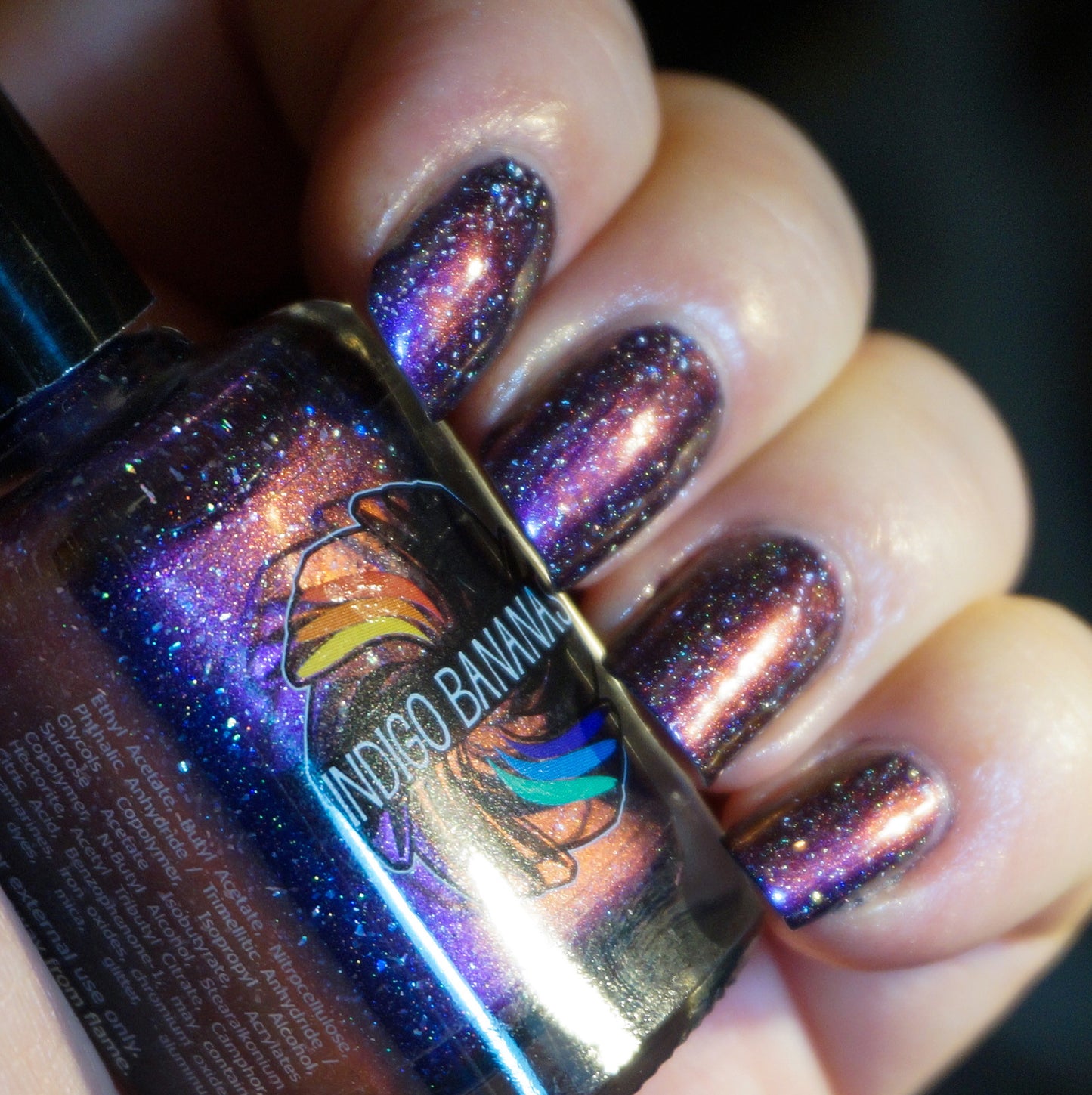 They Became Music - dark plum purple multichrome linear holographic w/ flakies