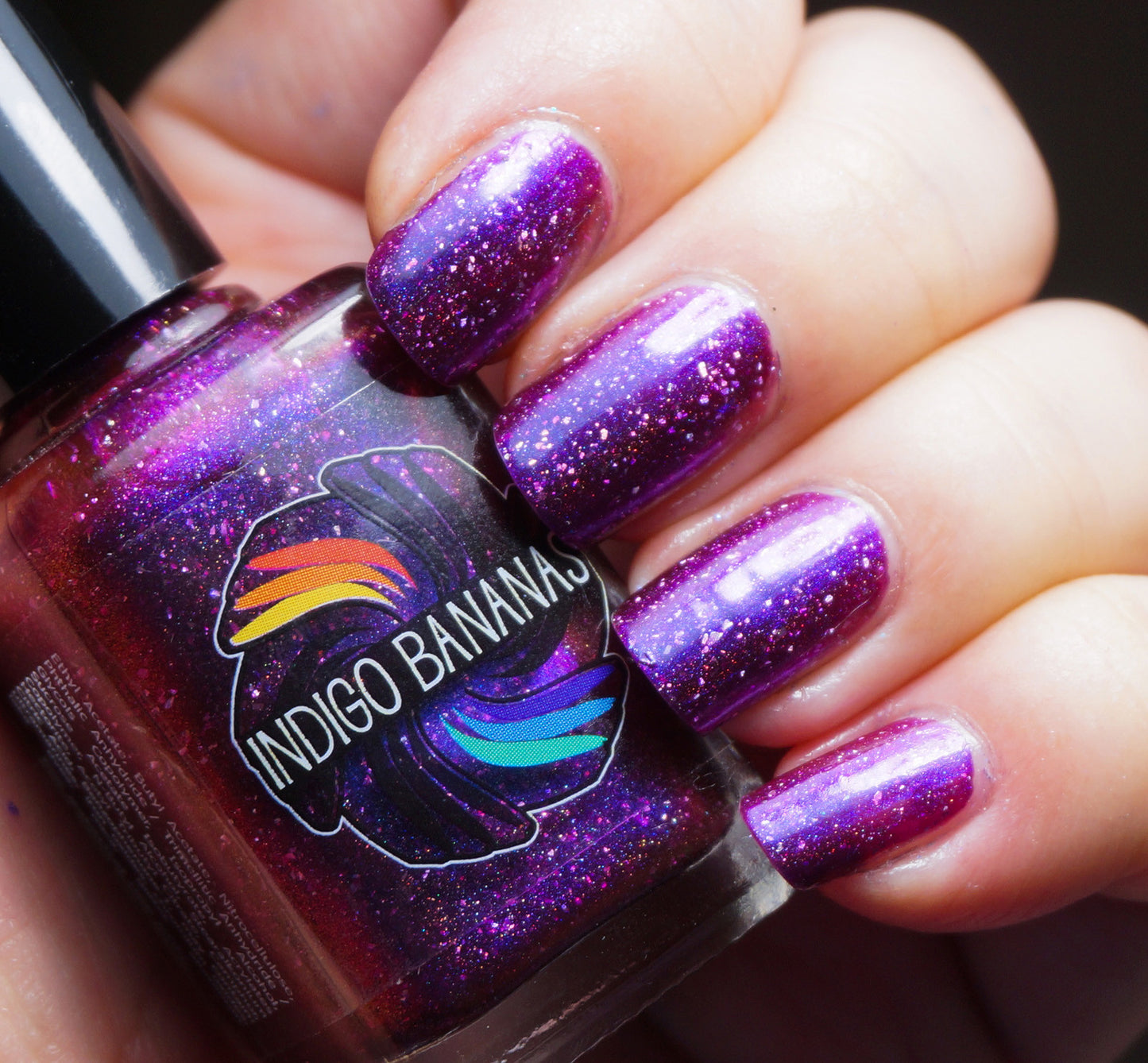 These Violet Delights Have Violet Ends - dark fuchsia multichrome linear holographic w/ flakies