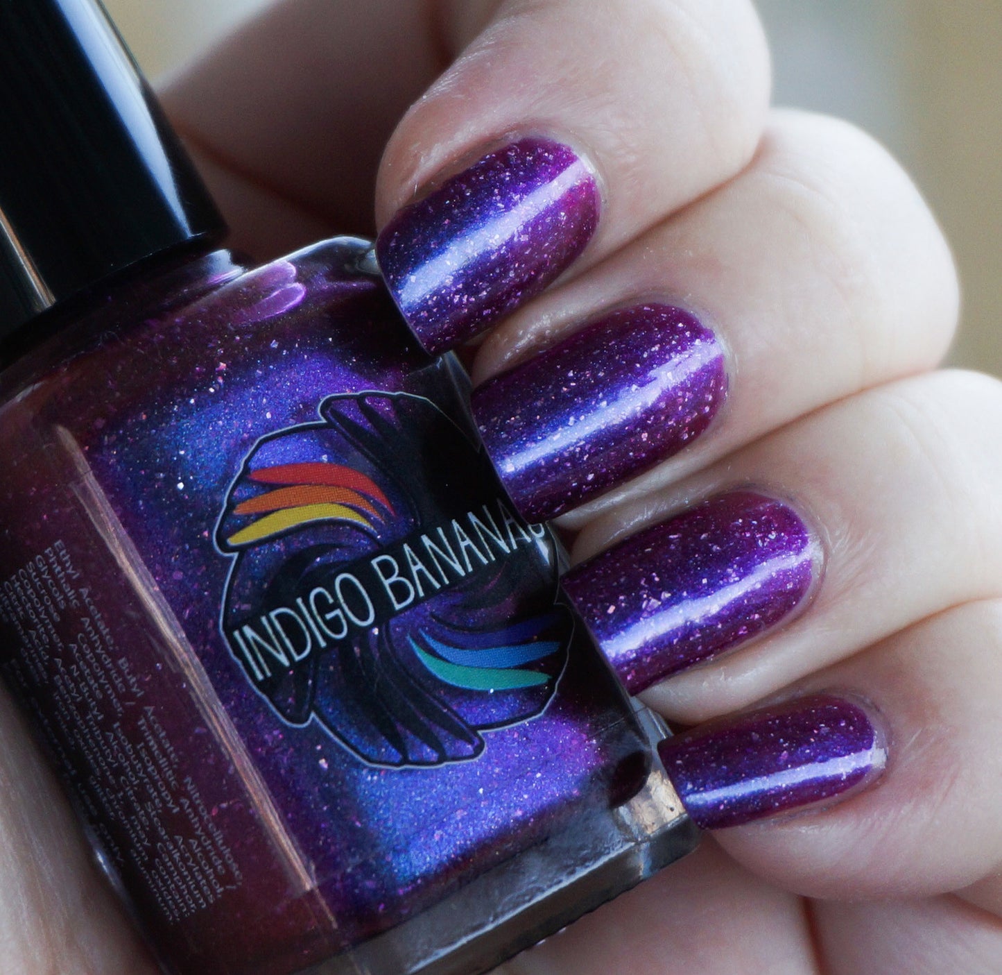 These Violet Delights Have Violet Ends - dark fuchsia multichrome linear holographic w/ flakies