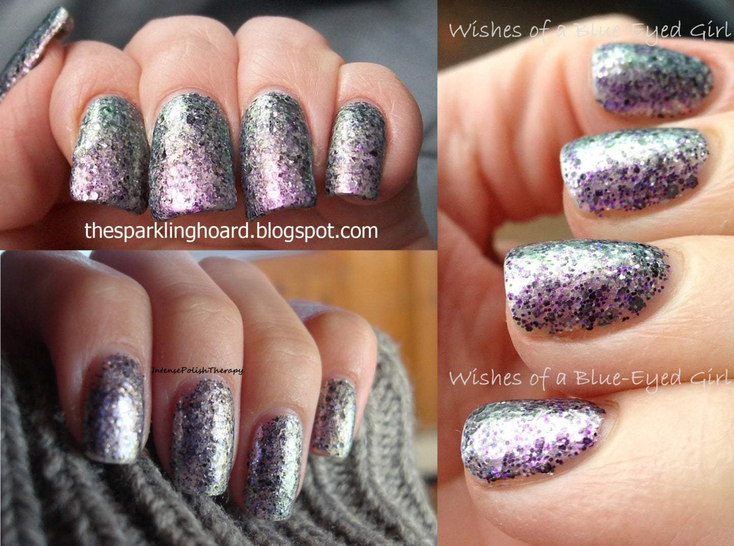 Rez - grey & black glitter, purple duochrome base