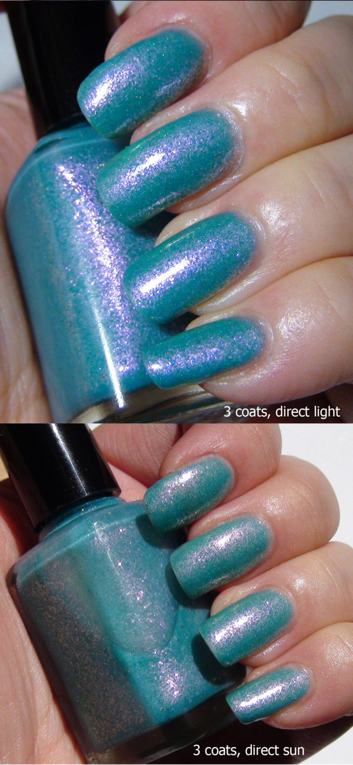 Immortal Game - teal crelly, pink glass fleck duochrome shimmer