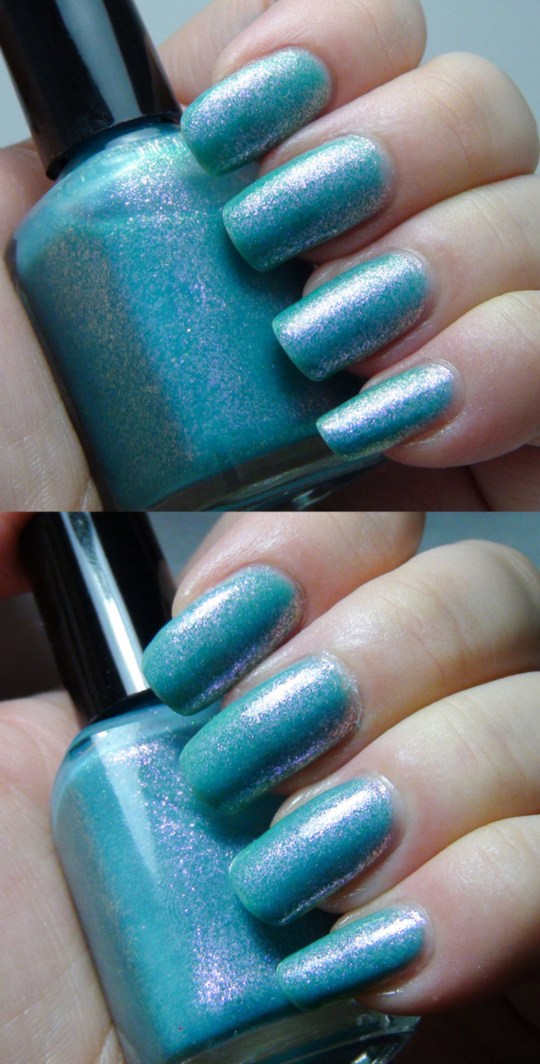 Immortal Game - teal crelly, pink glass fleck duochrome shimmer