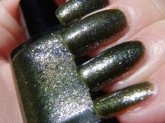 Earthshine (Clair de terre) - dark green jelly w/ flakies DISCONTINUED