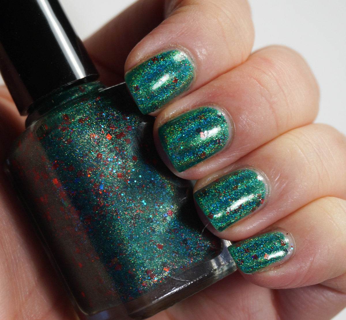 Joy Forever - emerald green linear holographic & glitter