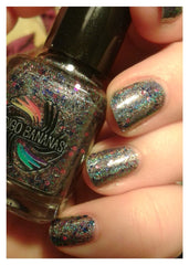 You Get Nothing!  - grey/black linear holographic & glitter