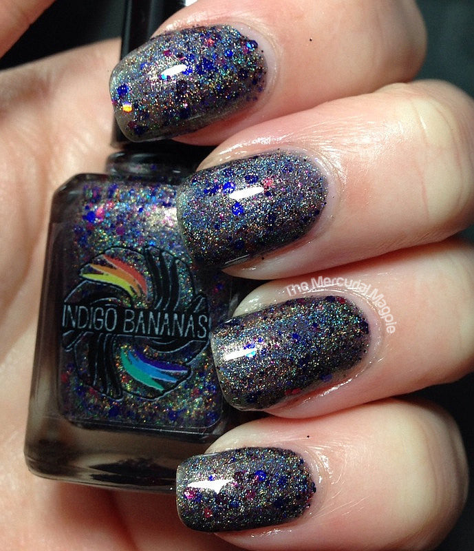 You Get Nothing!  - grey/black linear holographic & glitter