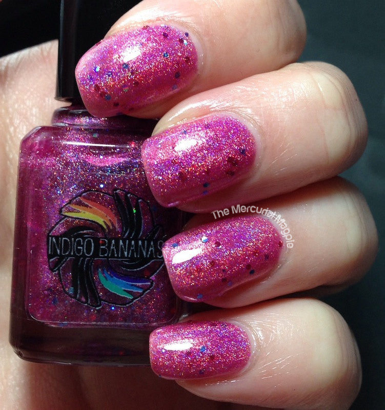 Hot Ice Creams for Cold Days  - fuchsia/pink linear holographic & glitter