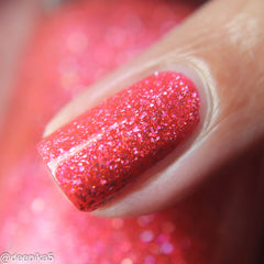 Tequila Sunset - coral/red-orange holo flakie