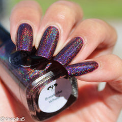 Break the Wheel - dark burgundy / blackened cherry linear holographic