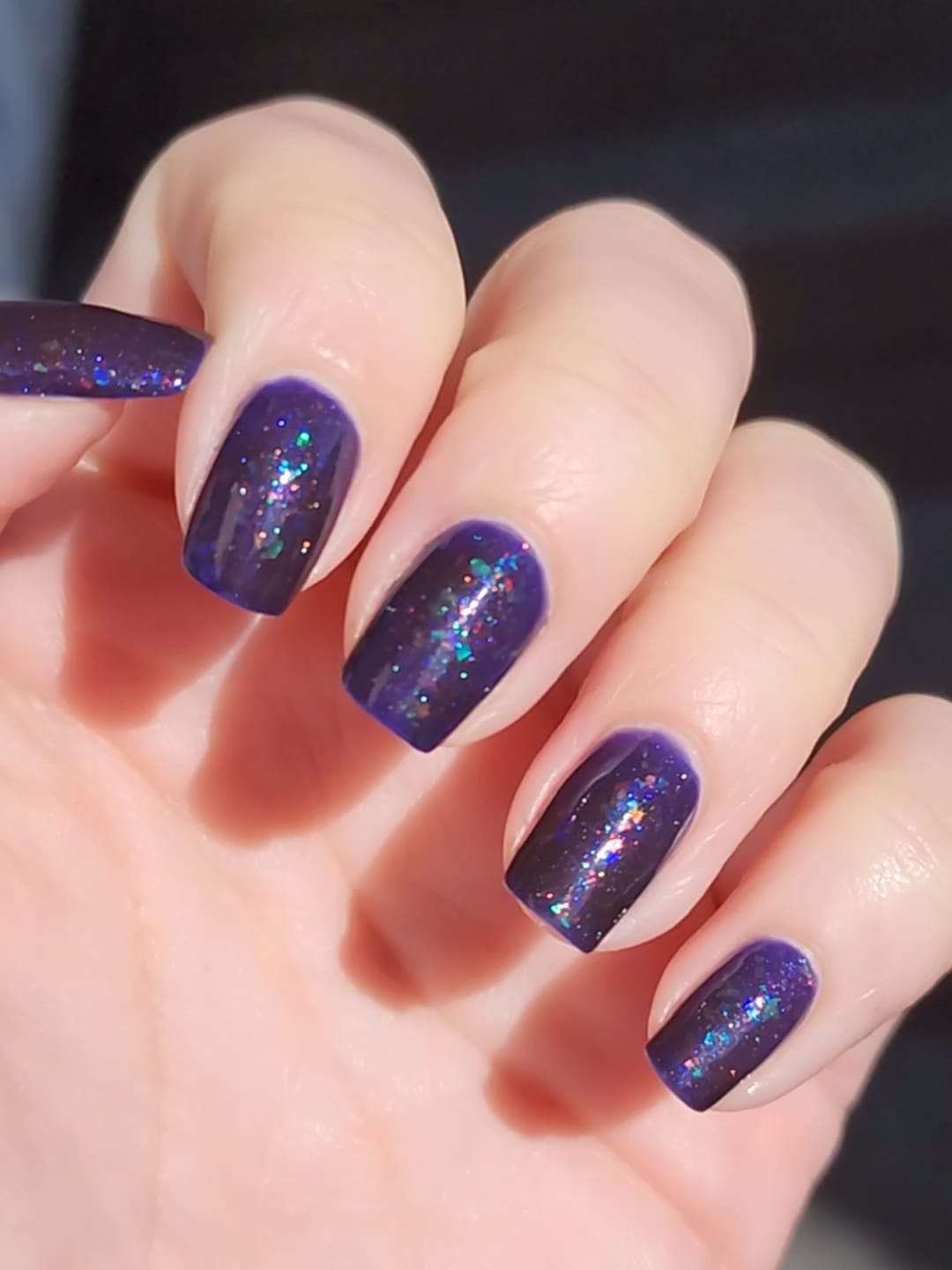 Intergalactic - dark blue/purple with all the UP (og 'unicorn pee') flakies and shimmers