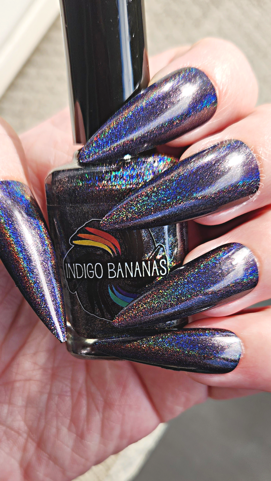 Chaos is a Ladder - eggplant / dark purple linear holographic