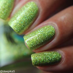 Caustic Echo - chartreuse/lime-yellow holo flakie