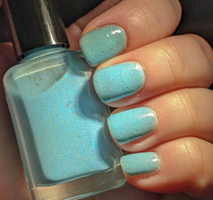 Sea Country - aquamarine jelly & holo & iridescent glitter - March 2024 Polished Jewel Society custom